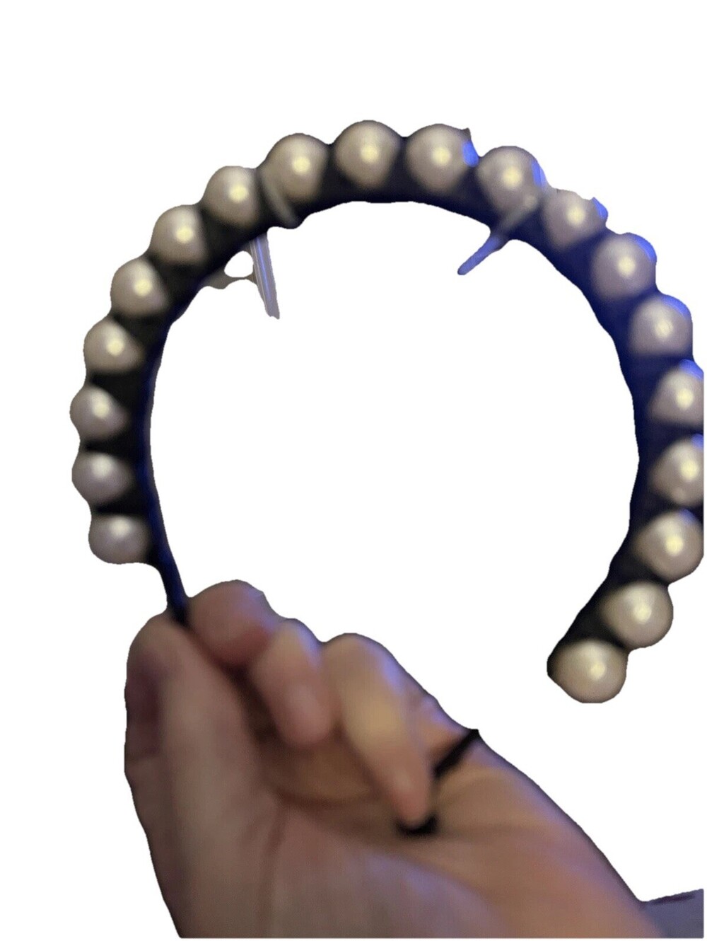 NWOT oversized pearl headband - chunky statement piece-black and white